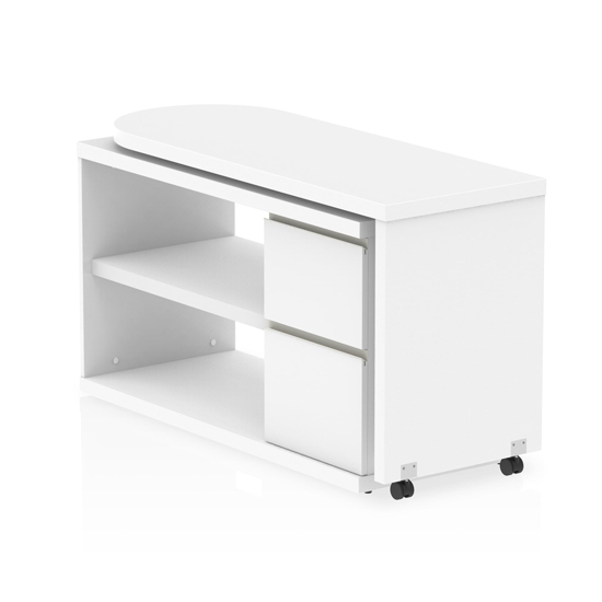 Fleur Wooden Rotating Storage Computer Desk In White