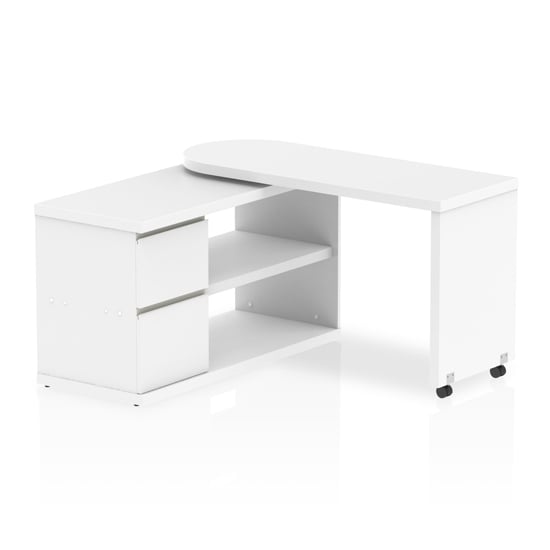 Read more about Fleur wooden rotating storage computer desk in white