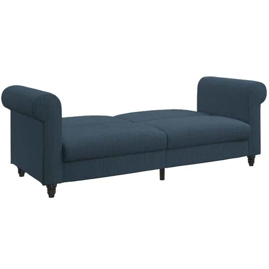 Flex Corduroy Fabric 3 Seater Sofa Bed In Blue