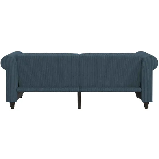 Flex Corduroy Fabric 3 Seater Sofa Bed In Blue