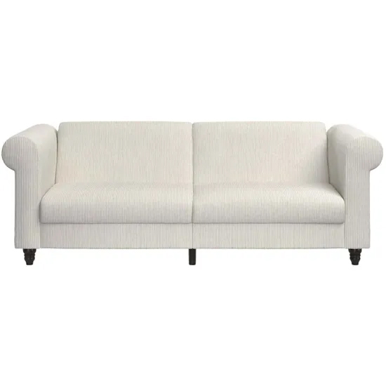 Flex Corduroy Fabric 3 Seater Sofa Bed In Cream