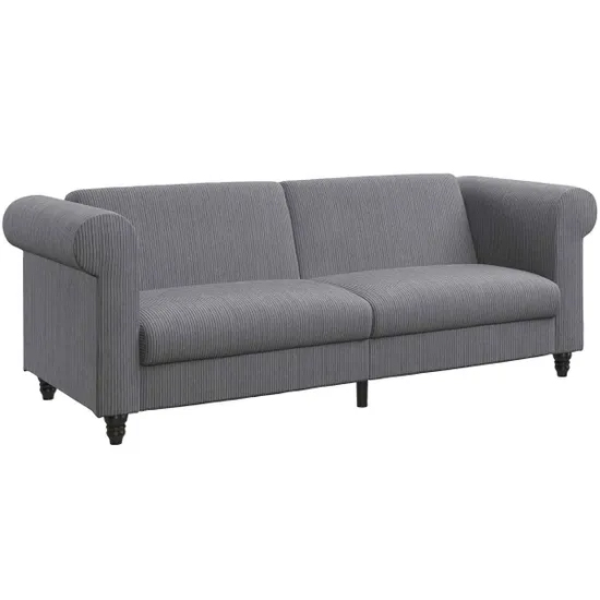 Flex Corduroy Fabric 3 Seater Sofa Bed In Grey