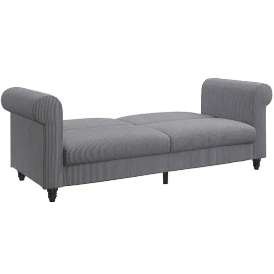 Flex Corduroy Fabric 3 Seater Sofa Bed In Grey