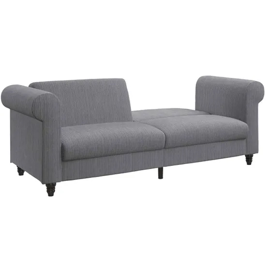 Flex Corduroy Fabric 3 Seater Sofa Bed In Grey