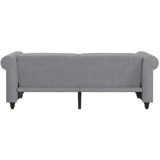 Flex Corduroy Fabric 3 Seater Sofa Bed In Grey