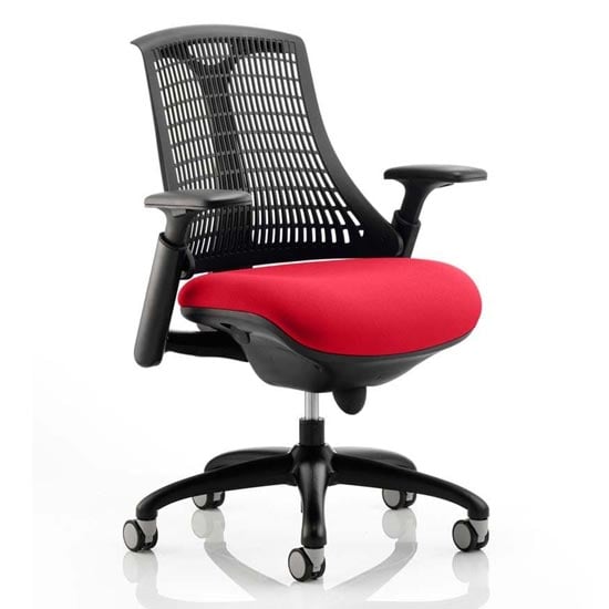 Read more about Flex task black back office chair with bergamot cherry seat