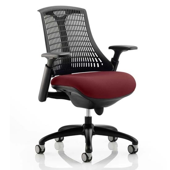 Product photograph of Flex Task Black Back Office Chair With Ginseng Chilli Seat from Furniture in Fashion