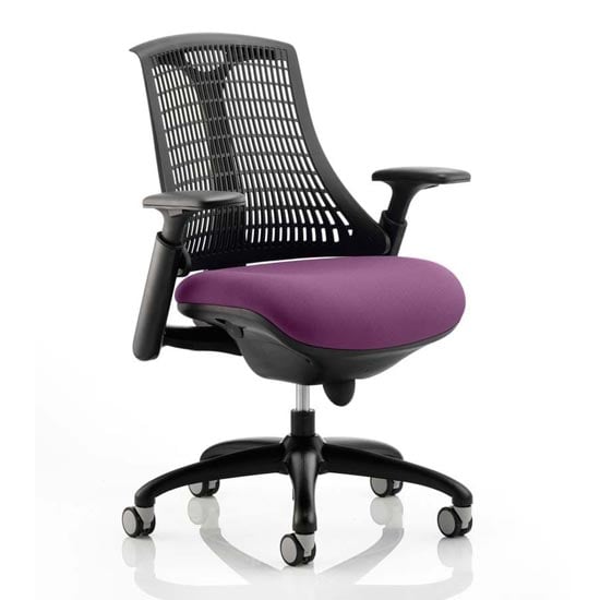 Read more about Flex task black back office chair with tansy purple seat