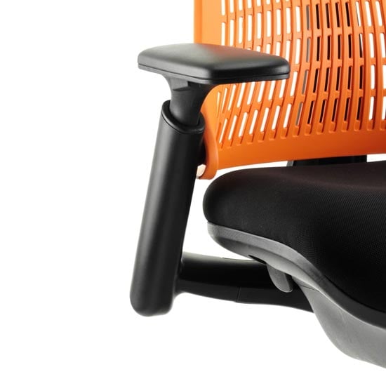 Flex Task Headrest Office Chair In Black Frame With Orange Back_2