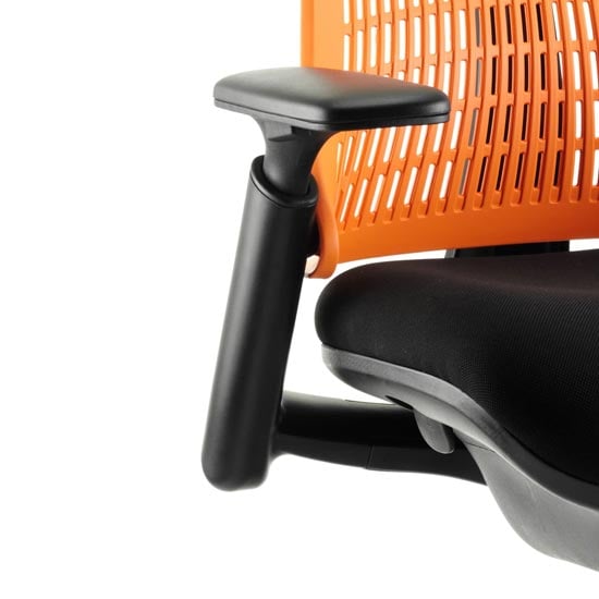 Flex Task Headrest Office Chair In Black Frame With Orange Back