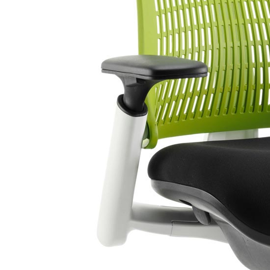 Flex Task Headrest Office Chair In White Frame With Green Back