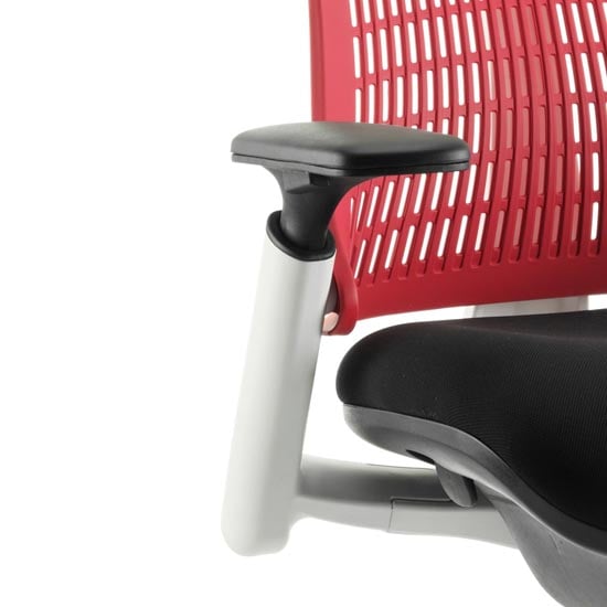 Flex Task Headrest Office Chair In White Frame With Red Back_2