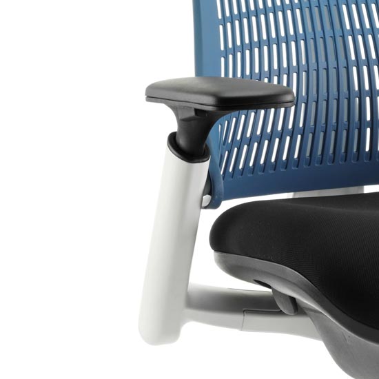 Flex Task Office Chair In White Frame With Blue Back