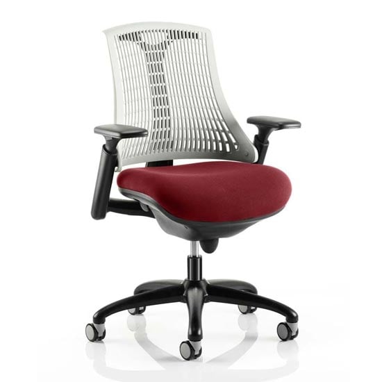 Photo of Flex task white back office chair with ginseng chilli seat