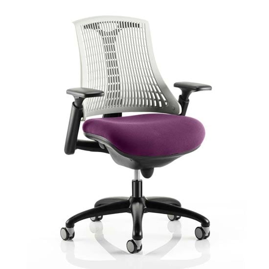 Product photograph of Flex Task White Back Office Chair With Tansy Purple Seat from Furniture in Fashion