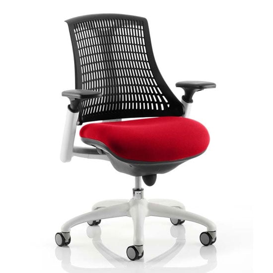 Photo of Flex task white frame black back office chair in bergamot cherry