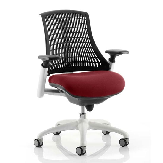 Read more about Flex task white frame black back office chair in ginseng chilli