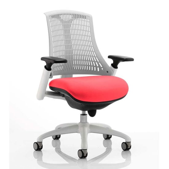 Photo of Flex task white frame white back office chair in bergamot cherry