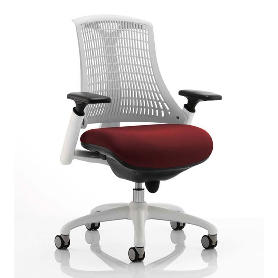 Read more about Flex task white frame white back office chair in ginseng chilli