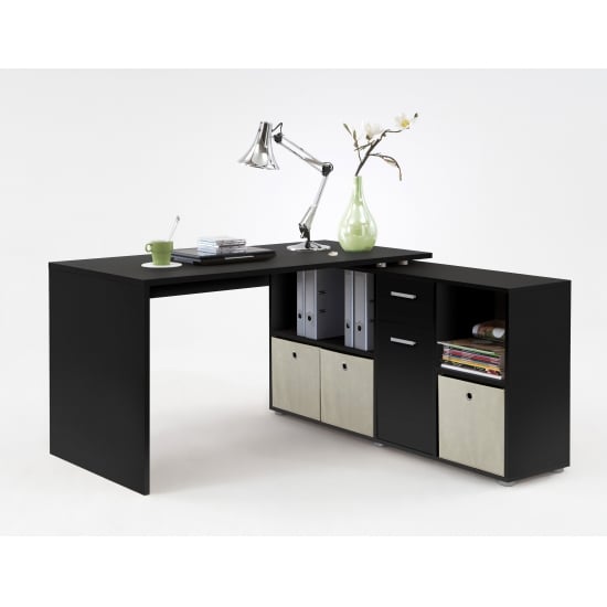 Photo of Flexi modern corner computer desk in black