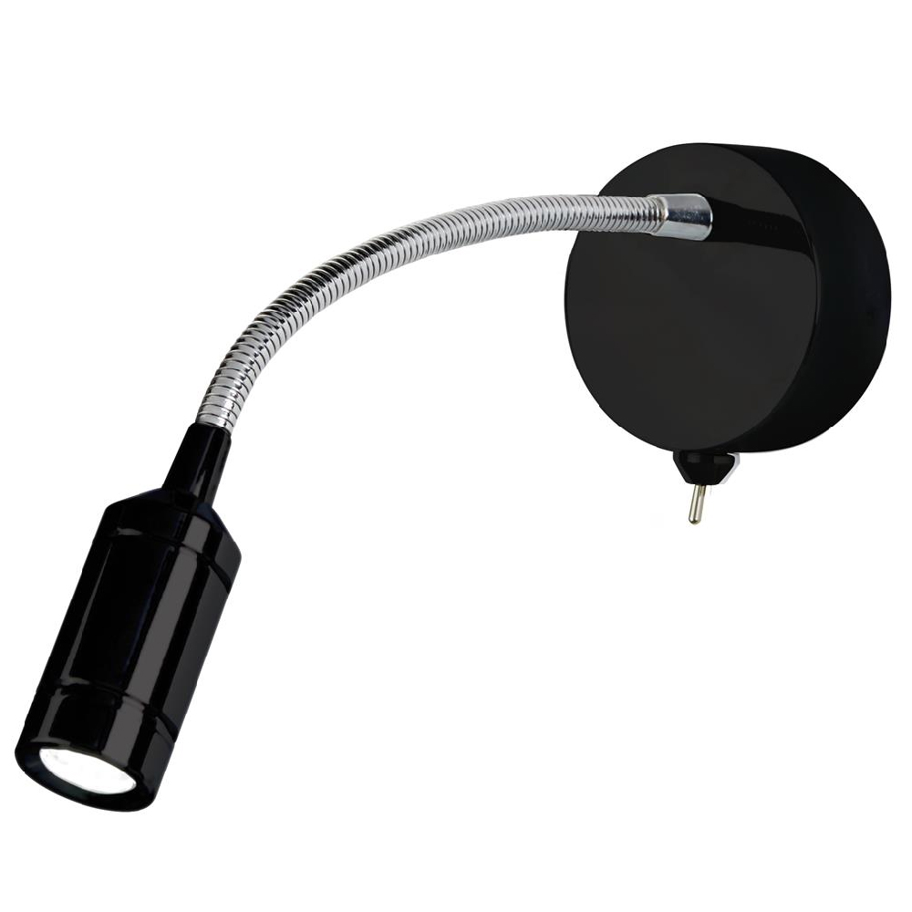 Read more about Flexy matt black wall light in chrome