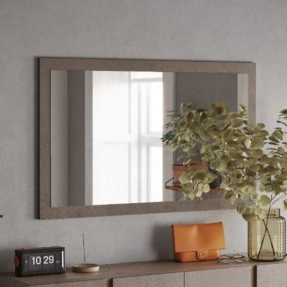 Read more about Flint bedroom wall mirror in bronze wooden frame