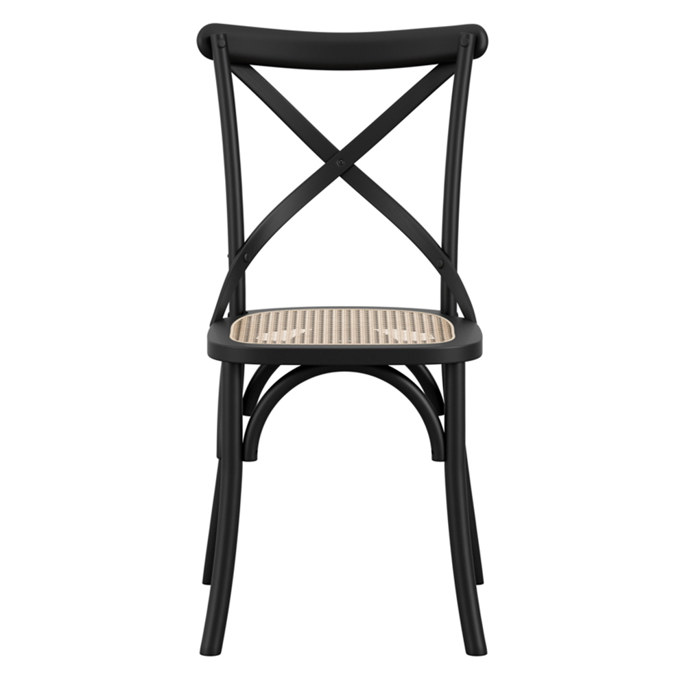 Flint Black Wooden Dining Chairs In Pair