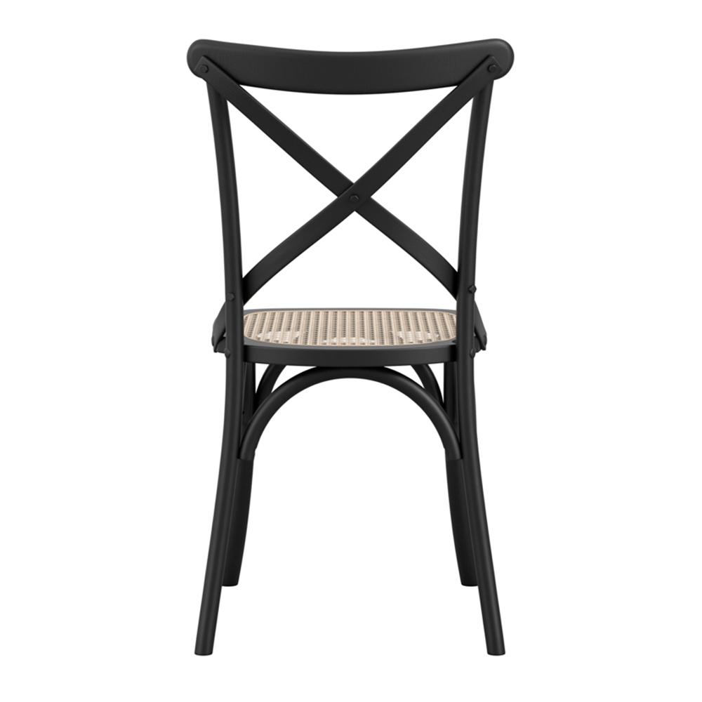 Flint Black Wooden Dining Chairs In Pair