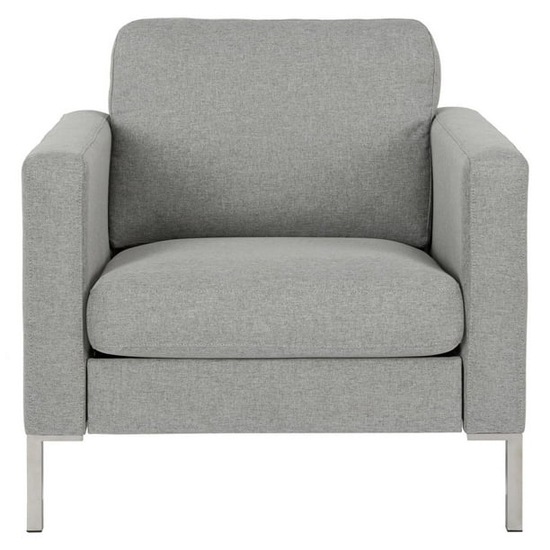Flint Linen Fabric 1 Seater Sofa In Grey