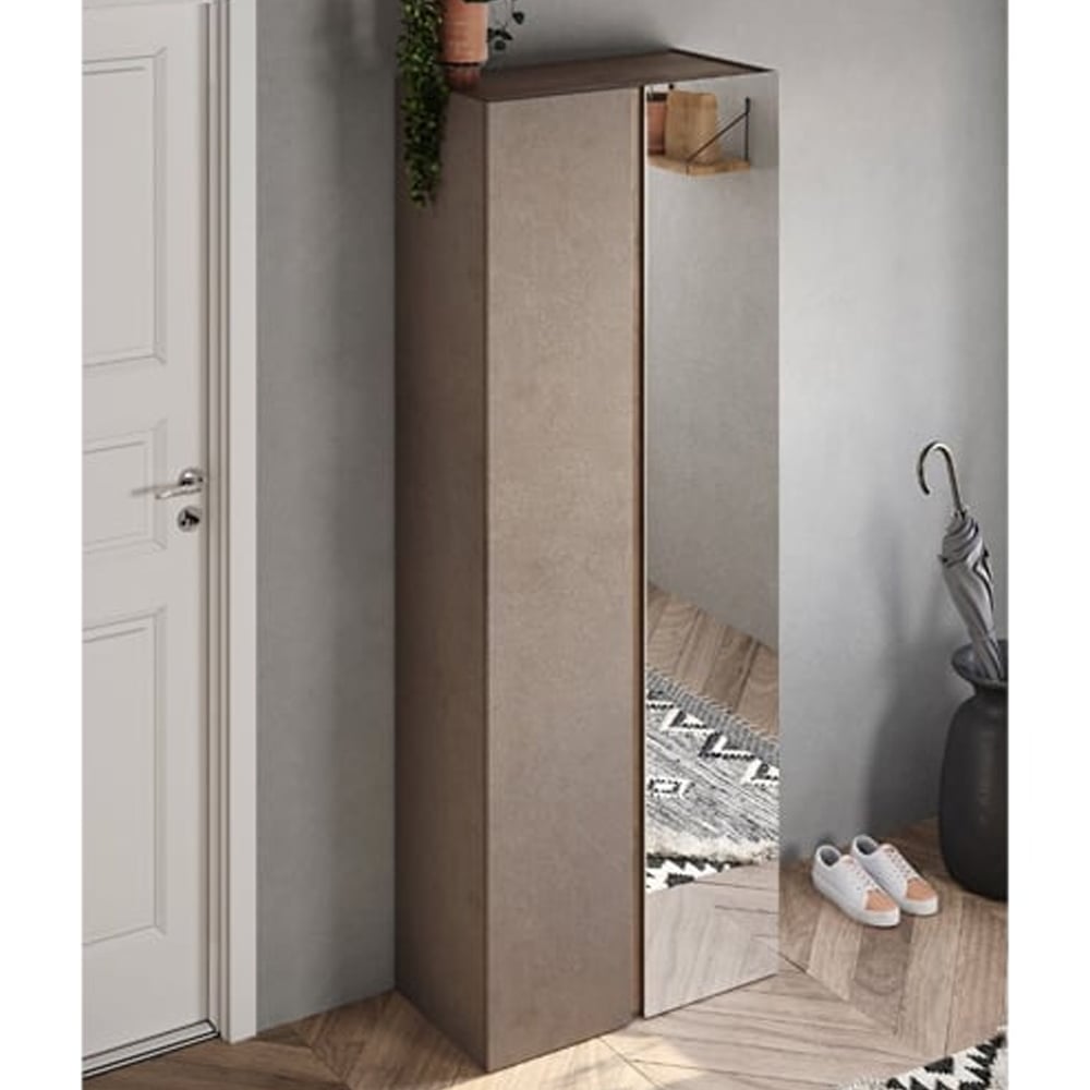 Read more about Flint tall wooden shoe cabinet 2 doors in bronze mercure oak