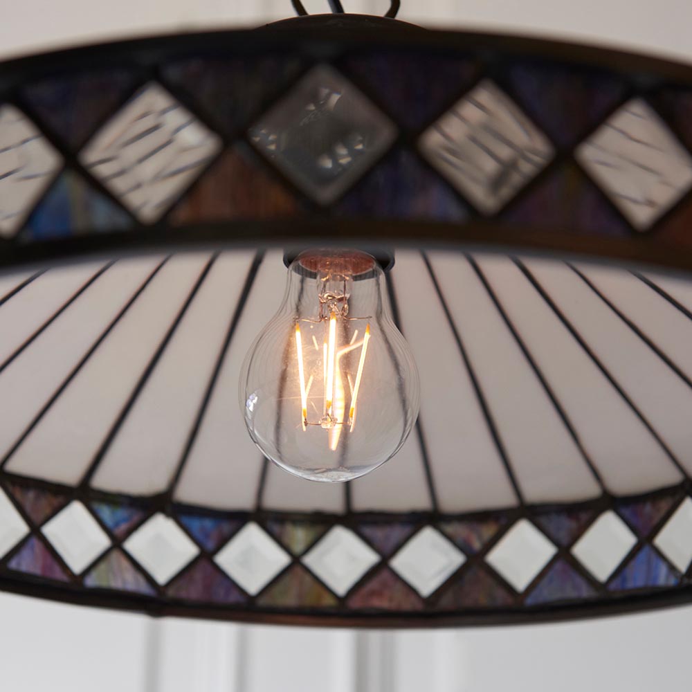 Flint Small Tiffany Glass Pendant Light in Multicolour