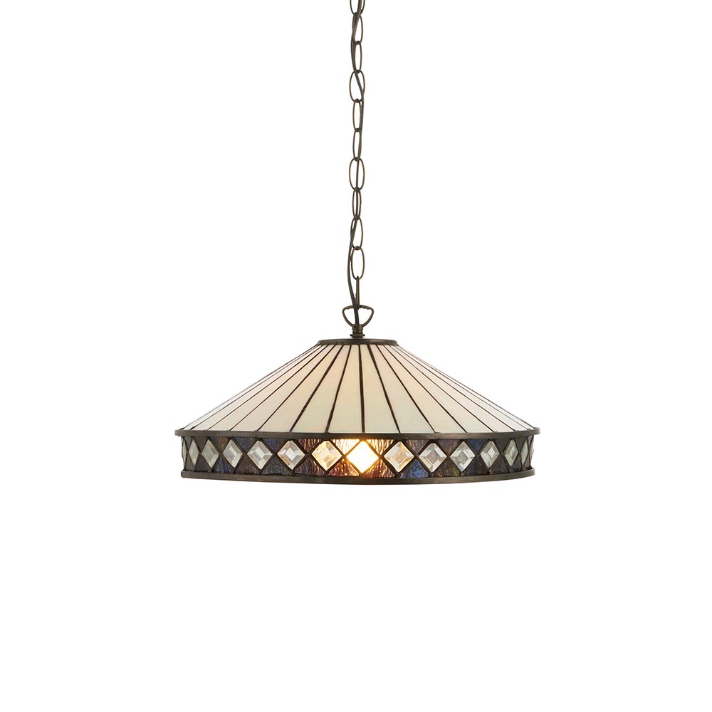 Flint Small Tiffany Glass Pendant Light in Multicolour