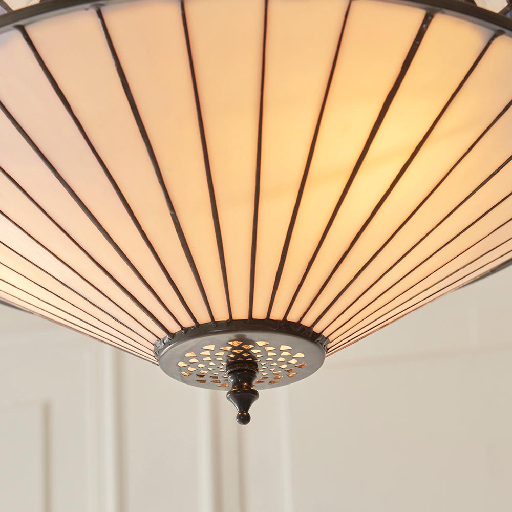 Flint Small Tiffany Glass Inverted Pendant Light In Multicolour