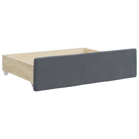 Flint Velvet Daybed With Trundle And Drawers In Dark Grey