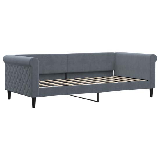 Flint Velvet Daybed With Trundle And Mattresses In Dark Grey