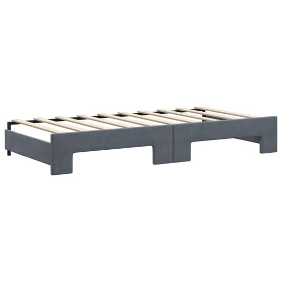 Flint Velvet Daybed With Trundle And Mattresses In Dark Grey