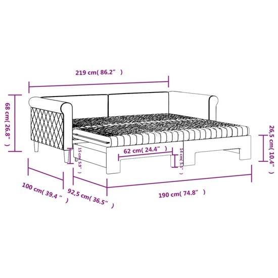 Flint Velvet Daybed With Trundle And Mattresses In Dark Grey