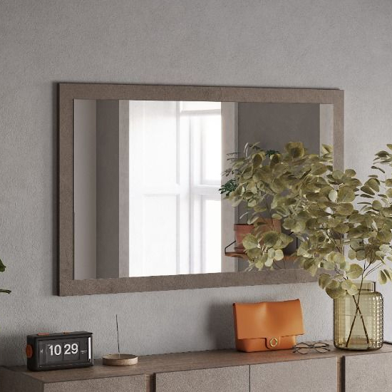 Product photograph of Flint Wall Mirror With Bronze Wooden Frame from Furniture in Fashion