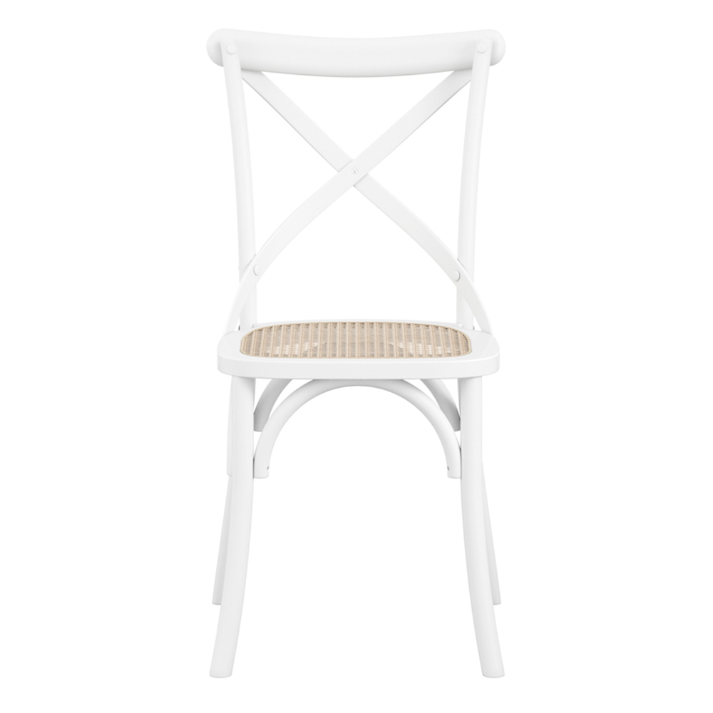 Flint White Wooden Dining Chairs In Pair