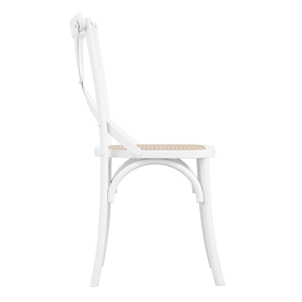 Flint White Wooden Dining Chairs In Pair
