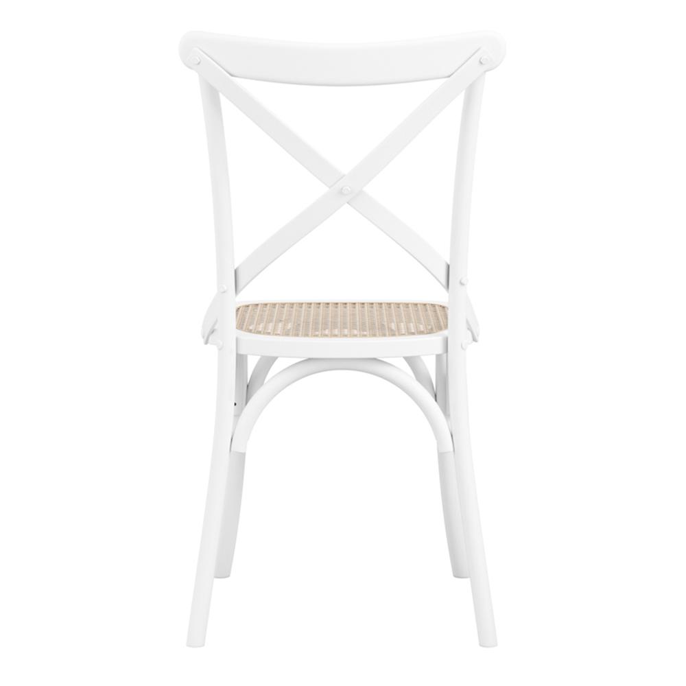Flint White Wooden Dining Chairs In Pair