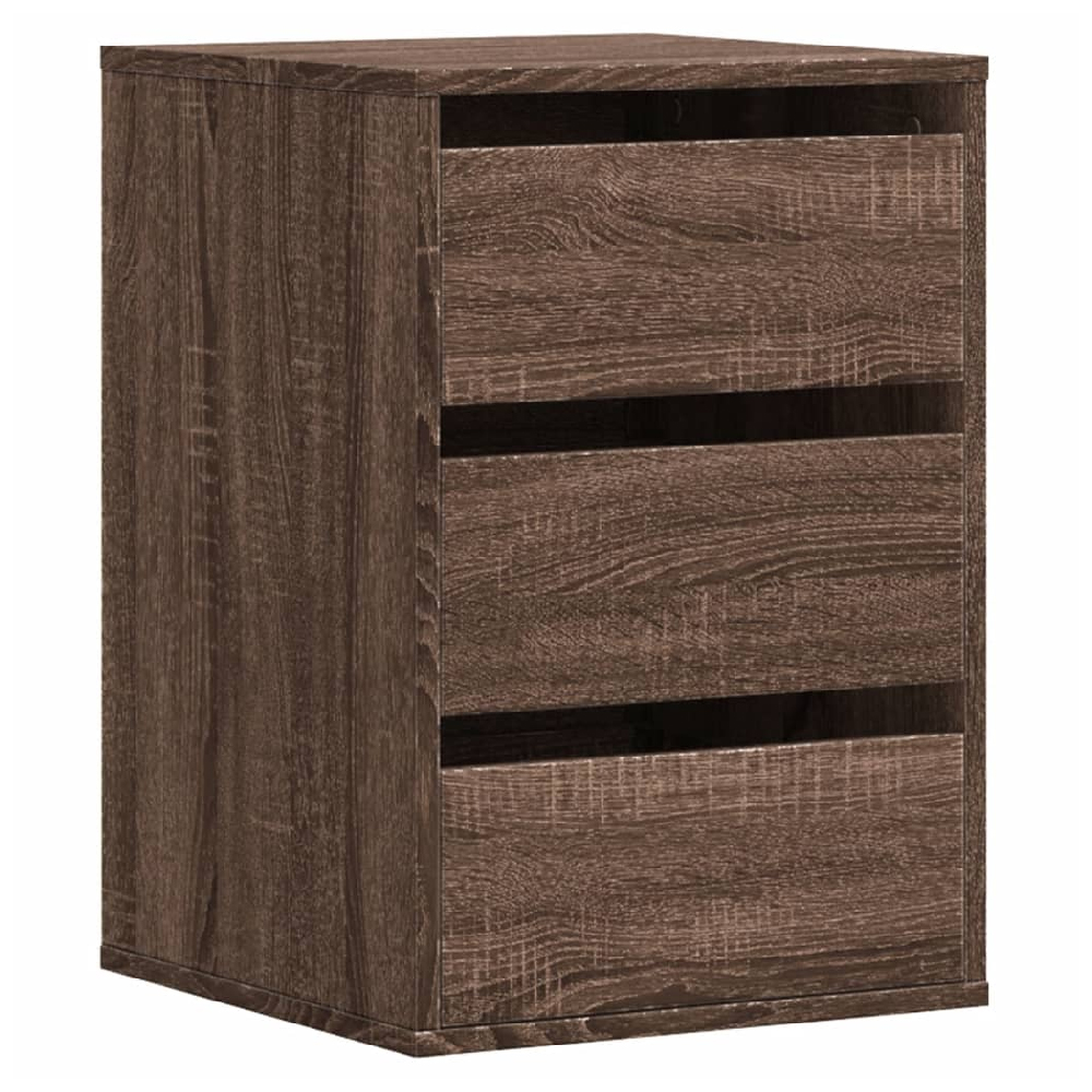 Flint Wooden Chest Of 3 Drawers In Dark Brown Oak