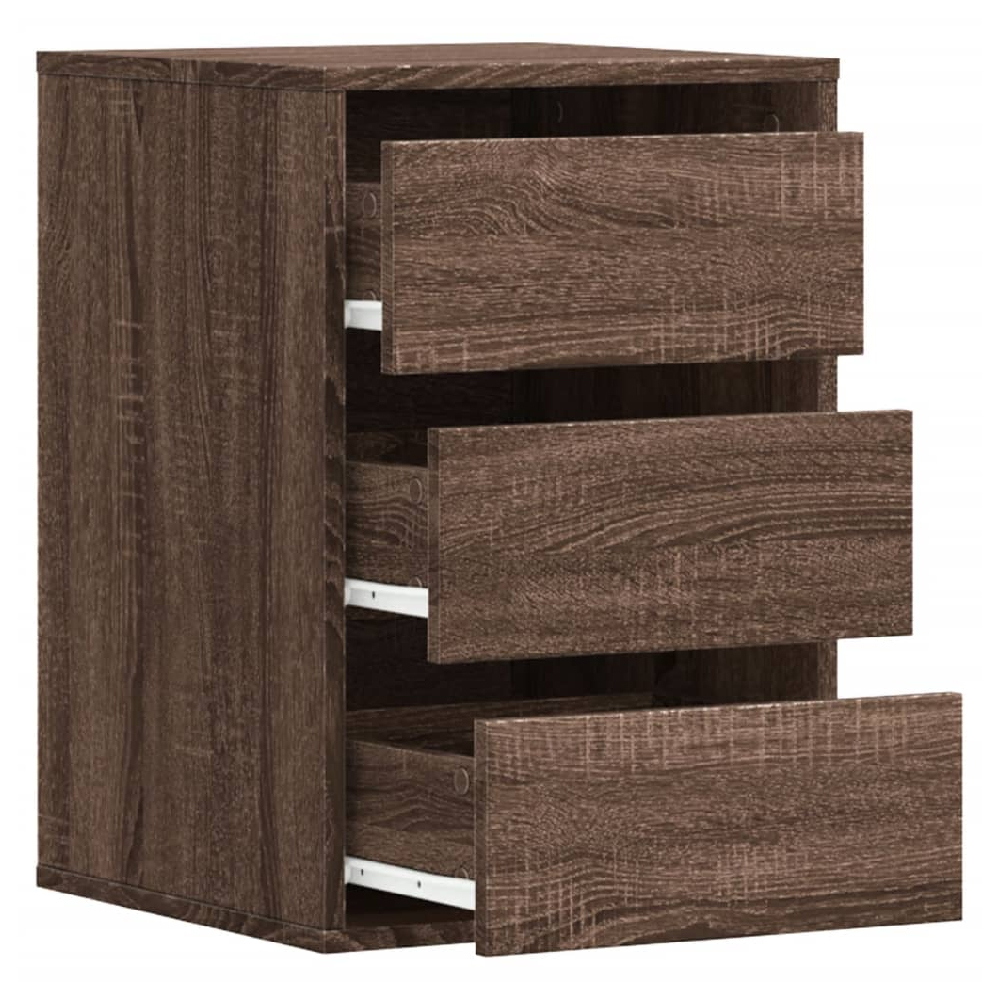Flint Wooden Chest Of 3 Drawers In Dark Brown Oak
