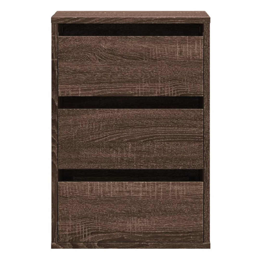 Flint Wooden Chest Of 3 Drawers In Dark Brown Oak