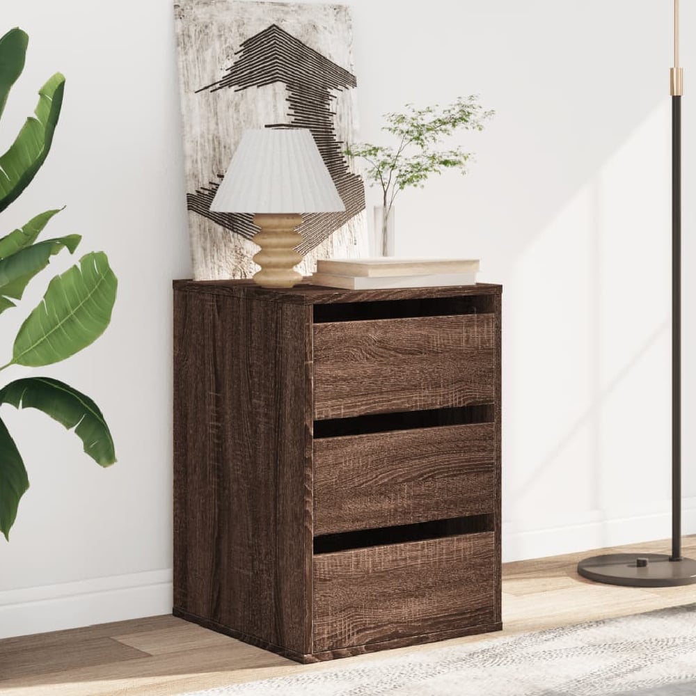 Read more about Flint wooden chest of 3 drawers in dark brown oak