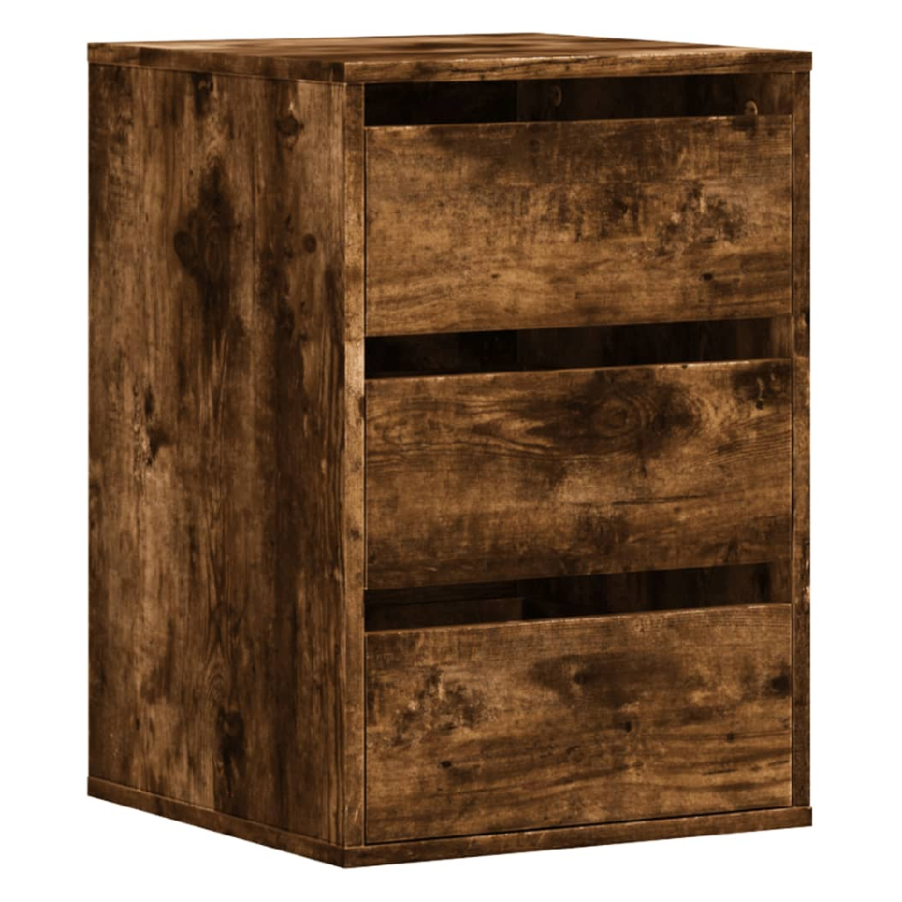 Flint Wooden Chest Of 3 Drawers In Smoked Oak