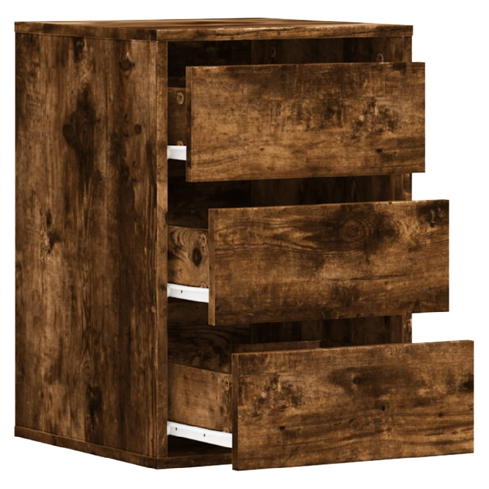 Flint Wooden Chest Of 3 Drawers In Smoked Oak