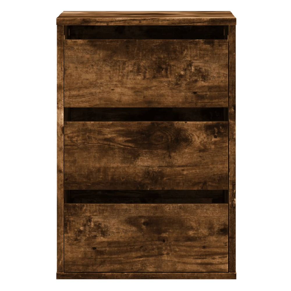 Flint Wooden Chest Of 3 Drawers In Smoked Oak