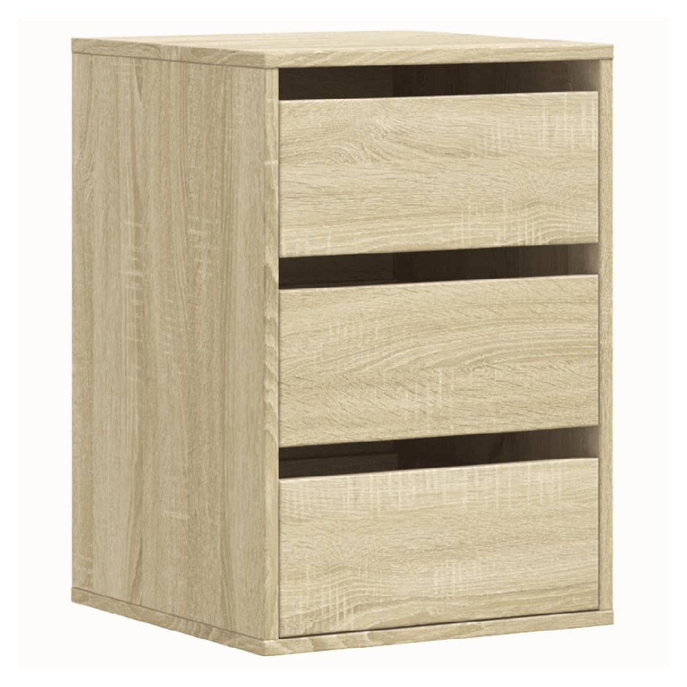 Flint Wooden Chest Of 3 Drawers In Sonoma Oak