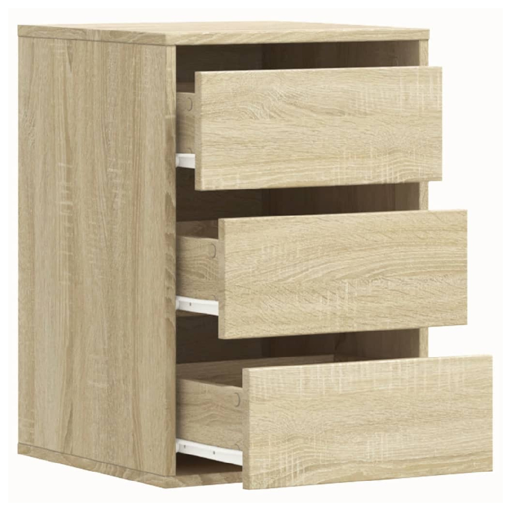 Flint Wooden Chest Of 3 Drawers In Sonoma Oak
